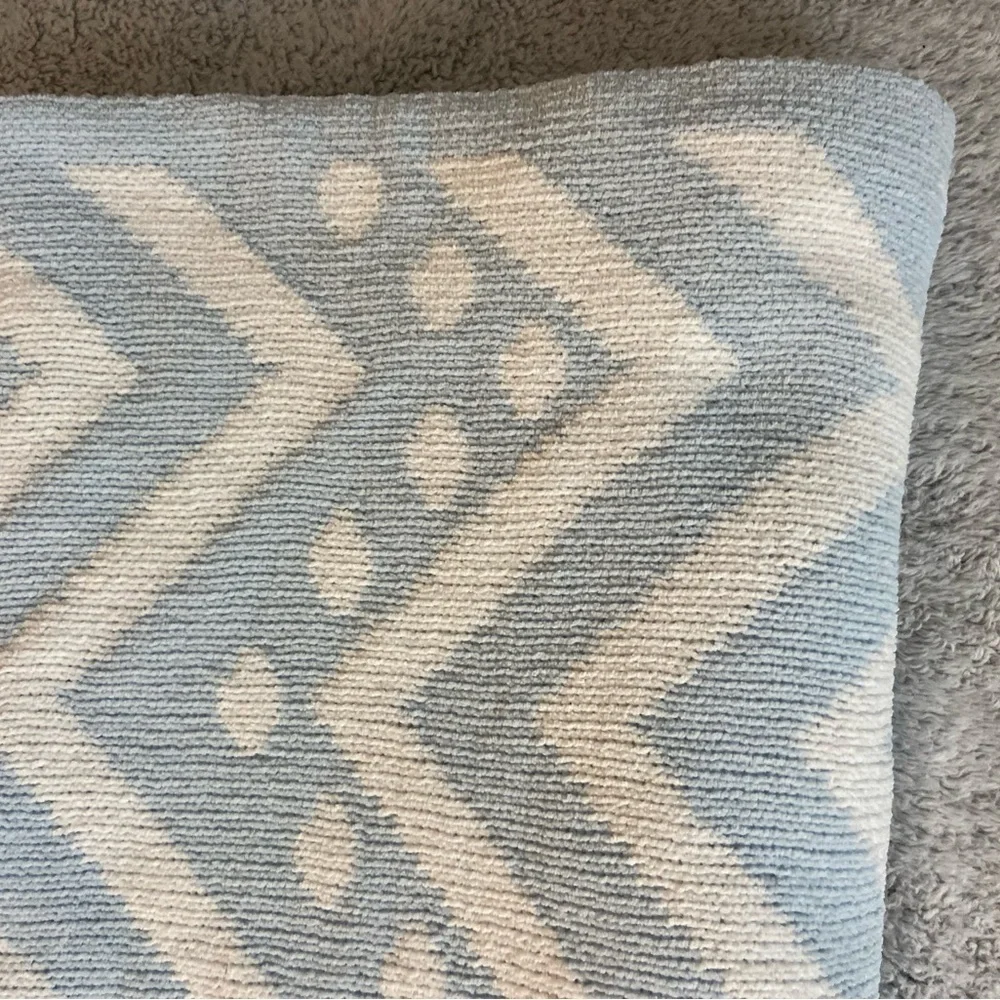 Harper Canyon Baby Blanket Blue White Chevron Dot Print 38x30